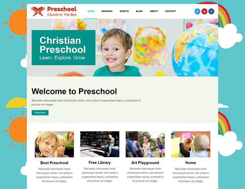 Christian Preschool Church Template